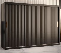 Armadio 3 ante scorrevoli nero opaco Balmenhorn 72 | 10 scomparti | 2 barre appendiabiti | 200x250x62 cm