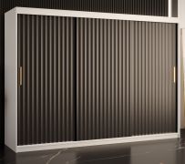 Armadio Balmenhorn 70 | Bianco opaco e nero opaco | 200 x 250 x 62 cm | Tre ante scorrevoli