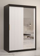 Armadio Balmenhorn 79 | Nero opaco e bianco opaco | 200 x 120 x 62 cm | Anta con specchio