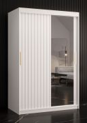 Armadio Balmenhorn 77 | 5 scomparti | Bianco opaco | Specchio integrato | 200 x 120 x 62 cm