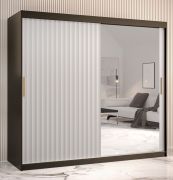Armadio Balmenhorn 91 | Nero opaco e bianco opaco | 200 x 200 x 62 cm | Anta a specchio