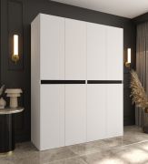 Armadio / Bianco / 8 ante ad ante battenti / 6 scomparti / Funzione Soft-Close / 2 aste appendiabiti / 160 x 52 x 203 cm / Lavorazione di alta qualità / Per la camera da letto