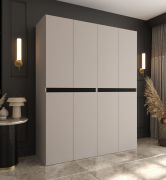 Armadio / Cashmere / 8 ante ad ante battenti / 6 scomparti / Funzione Soft-Close / 2 aste appendiabiti / 160 x 52 x 203 cm / Lavorazione di alta qualità / Per la camera da letto
