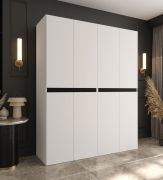 Armadio ad ante battenti "Karim" 04, bianco, 8 ante, 6 scomparti, 2 barre appendiabiti, Sistema "Soft-Close", 180 x 52 x 203 cm