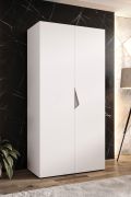 Armadio ad ante battenti "Zainab" 01, bianco, maniglie: cashmere, 2 ante, 1 scomparto, 1 barra appendiabiti, Sistema "Soft-Close", bordi in ABS, 100 x 52 x 202 cm