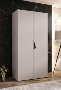 Armadio ad ante battenti "Zainab" 01, color cashmere, maniglie: nero, 3 ante, 2 scomparti, 2 barre appendiabiti, Sistema "Soft-Close", bordi in ABS, 100 x 52 x 202 cm