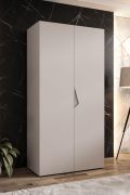Armadio ad ante battenti "Zainab" 01, color cashmere, maniglie: cashmere, 3 ante, 2 scomparti, 2 barre appendiabiti, Sistema "Soft-Close", bordi in ABS, 100 x 52 x 202 cm