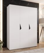 Armadio ad ante battenti "Zainab" 02, bianco, maniglie: nero, 3 ante, 2 scomparti, 2 barre appendiabiti, Sistema "Soft-Close", bordi in ABS, 150 x 52 x 202 cm