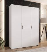 Armadio ad ante battenti "Zainab" 02, bianco, maniglie: cashmere, 3 ante, 2 scomparti, 2 barre appendiabiti, Sistema "Soft-Close", bordi in ABS, 150 x 52 x 202 cm