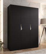 Armadio ad ante battenti "Zainab" 02, nero, maniglie: cashmere, 3 ante, 2 scomparti, 2 barre appendiabiti, Sistema "Soft-Close", bordi in ABS, 150 x 52 x 202 cm
