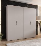 Armadio ad ante battenti "Zainab" 03, color cashmere, maniglie: cashmere, 4 ante, 2 scomparti, 2 barre appendiabiti, Sistema "Soft-Close", bordi in ABS, 200 x 52 x 202 cm