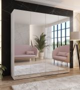 Armadio "Zainab" 14, bianco, maniglie: cashmere, 2 scomparti, 2 barre appendiabiti, Sistema "Soft-Close", 200 x 52 x 202 cm