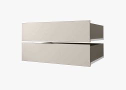 Cassetti aggiuntivi per armadio | Set 2 pezzi | Colore cashmere | Compatibili con armadi 120-200 cm