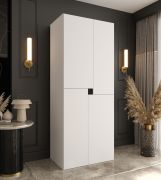 Armadio ad ante battenti "Marieta" 01, bianco, 4 ante, 3 scomparti, 1 barra appendiabiti, Sistema "Soft-Close", 80 x 52 x 203 cm