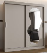 Armadio scorrevole Lagginhorn 16 | Cashmere | 1,8 m | 2 barre appendiabiti | 10 scomparti | 1 anta a specchio
