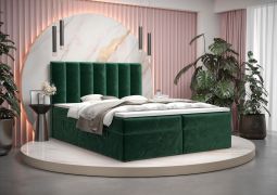 Letto matrimoniale moderno Pirin 08 verde | Superficie 160 x 200 cm | Materasso Bonell H3 | 2 vani portaoggetti