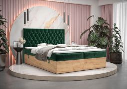 Letto matrimoniale con contenitore Pilio 63 | Verde e rovere Golden Craft | 140 x 200 cm | Comfort e spazio