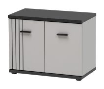 Scarpiera "Bardu" 13, color cashmere/nero, 2 ante a battente, 2 scomparti, 60 x 32 x 46 cm