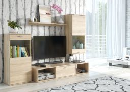 Pensile chiaro Bjordal 32 | Rovere Sonoma | 140 x 180 x 38 cm | 7 vani | Design moderno