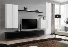 Pensile moderno Balestrand 21 bianco/nero | 5 ante | 160 x 270 x 40 cm | Eleganza e funzionalità