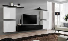 Pensile Balestrand 53 bianco/nero | 150 x 320 x 40 cm | Apertura a pressione | Design moderno