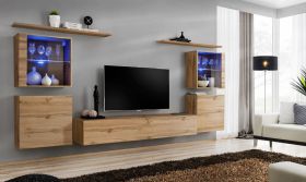 Pensile moderno Balestrand 212 | Rovere Wotan | 160 x 320 x 40 cm | Illuminazione LED