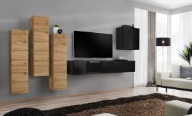 Pensile Balestrand 45 | Rovere Wotan/nero | 160 x 330 x 40 cm | Ampio spazio, design moderno