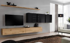 Pensile Balestrand 109 | Rovere Wotan e Nero | 150 x 340 x 40 cm | 8 vani