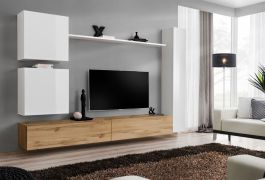 Pensile sospeso Balestrand 125 | Rovere Wotan e nero | 180 x 280 x 40 cm | Apertura push-to-open