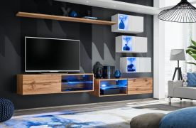 Pensile decorativo Volleberg 59 | Rovere Wotan/Bianco | 150 x 250 x 40 cm | Apertura push-to-open