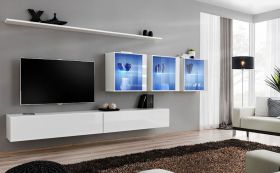 Pensile Balestrand 257 bianco | 10 vani | 150x340x40 cm | Design moderno e funzionale