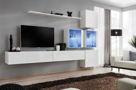 Pensile semplice Balestrand 289 | Bianco lucido | 200 x 310 x 40 cm | Illuminazione LED