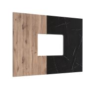 Pannello a muro "Sylte" 11, rovere Viking/marmo nero, 160 x 1,5 x 120 cm