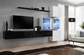 Pensile moderno Balestrand 294 nero/bianco | 200 x 310 x 40 cm | 10 scomparti | Design elegante