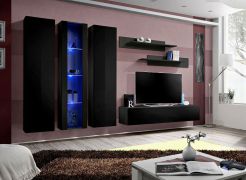 Pensile moderno Hompland 36 | Nero elegante | 170 x 260 x 40 cm | Due pensili inclusi
