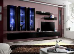 Pensile grande Hompland 52 nero | 170 x 320 x 40 cm | Apertura a pressione | Design moderno