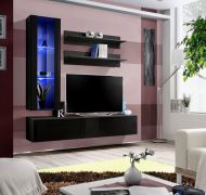 Pensile Hompland 80 | Bianco/Nero | 170 x 160 x 40 cm | Apertura a pressione | Design moderno