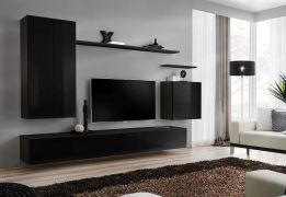 Pensile sospeso Balestrand 18 nero | 160 x 270 x 40 cm | Apertura a pressione | Design moderno