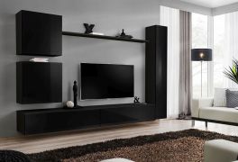 Pensile moderno Balestrand 114 nero | 180 x 280 x 40 cm | Apertura push-to-open | Ampio spazio organizzato