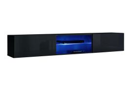 Mobile TV moderno a due ante | Möllen 18 nero | 30 x 180 x 40 cm | Illuminazione LED