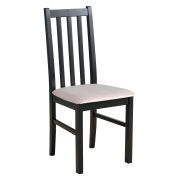 Sedia pranzo SIGULDA | Seduta imbottita beige | Altezza seduta 47 cm | Faggio massiccio nero