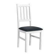 Sedia da pranzo bianca con rivestimento grigio scuro | Comfort elevato con schiuma T-25 | Legno di faggio robusto | Stile classico