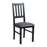 Sedia da pranzo Orenburg | Legno di faggio nero | Sedile imbottito grigio | Schiuma T-25 | Altezza seduta 47 cm