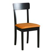 Sedia Pilten in legno massiccio di faggio | Seduta imbottita arancione | Altezza seduta 47 cm | Design elegante