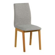 Poltrona imbottita elegante | Tessuto grigio raffinato | Legno massiccio di faggio rovere Grandson | Altezza seduta 47 cm
