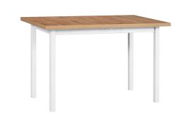 Tavolo pranzo RUTA bianco/rovere | 70 x 120 cm | Design moderno | Gambe in legno | Piano laminato antigraffio