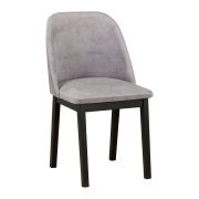 Sedia imbottita grigia | Altezza seduta 47 cm | Struttura in faggio massiccio nero | Stile classico e raffinato