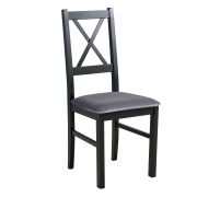 Sedia da pranzo Classic Derbent | Sedile imbottito tessuto grigio scuro | Faggio massiccio nero | Altezza seduta 47 cm