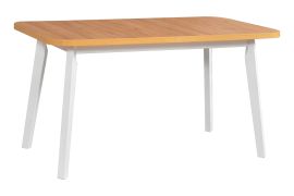 Tavolo da pranzo DUJA bianco e quercia | Allungabile 80 x 140/180 cm | Piano laminato spesso 32 mm | Gambe in legno robuste