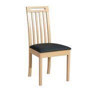 Poltrona da pranzo Karsck | Rovere naturale | Seduta imbottita tessuto grigio scuro | Legno di faggio | Look classico